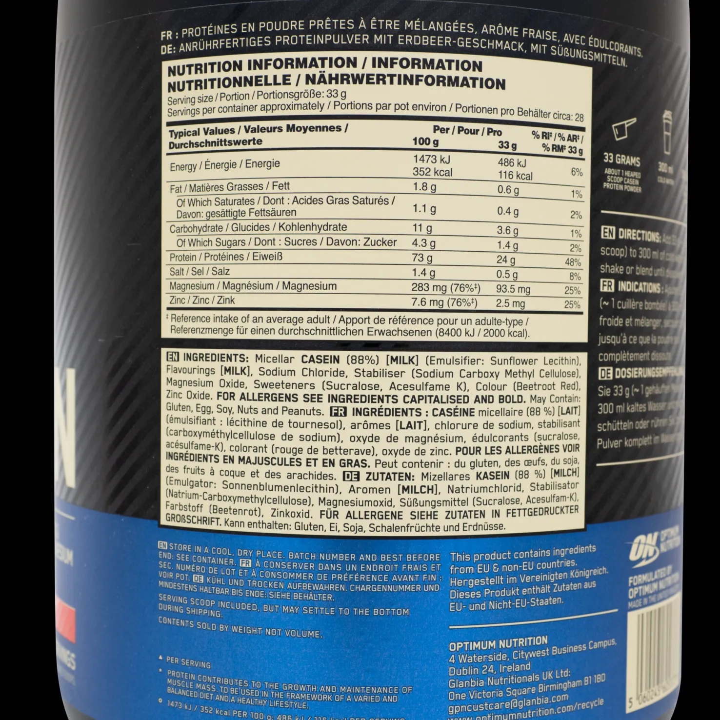 100 % Gold Standard Casein, proteiinijauhe 908 g - Proteiinilisät - 100 % Gold Standard Casein, proteiinijauhe 908 g