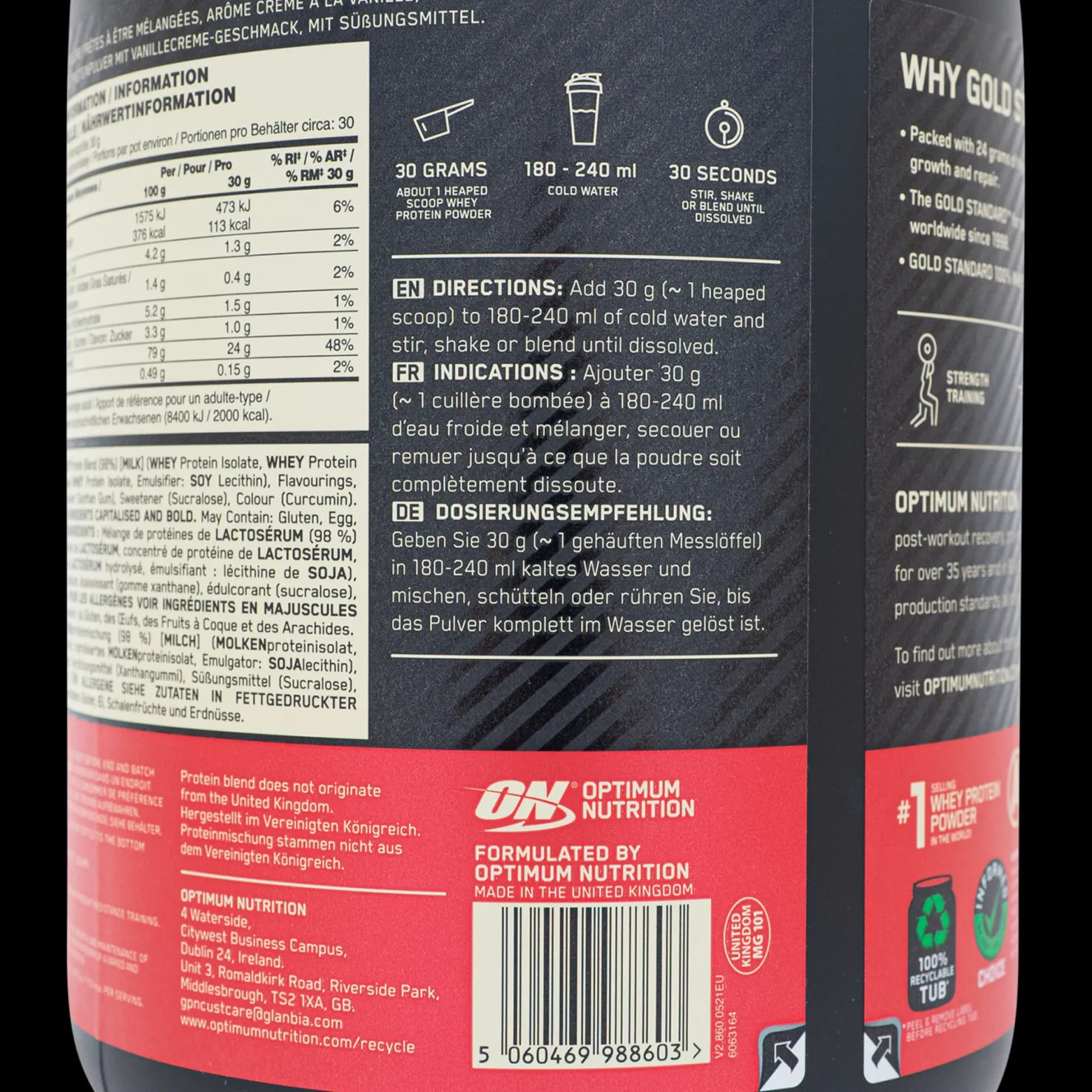 100% Whey Gold Std 908 g - Proteiinilisät - 100% Whey Gold Std 908 g