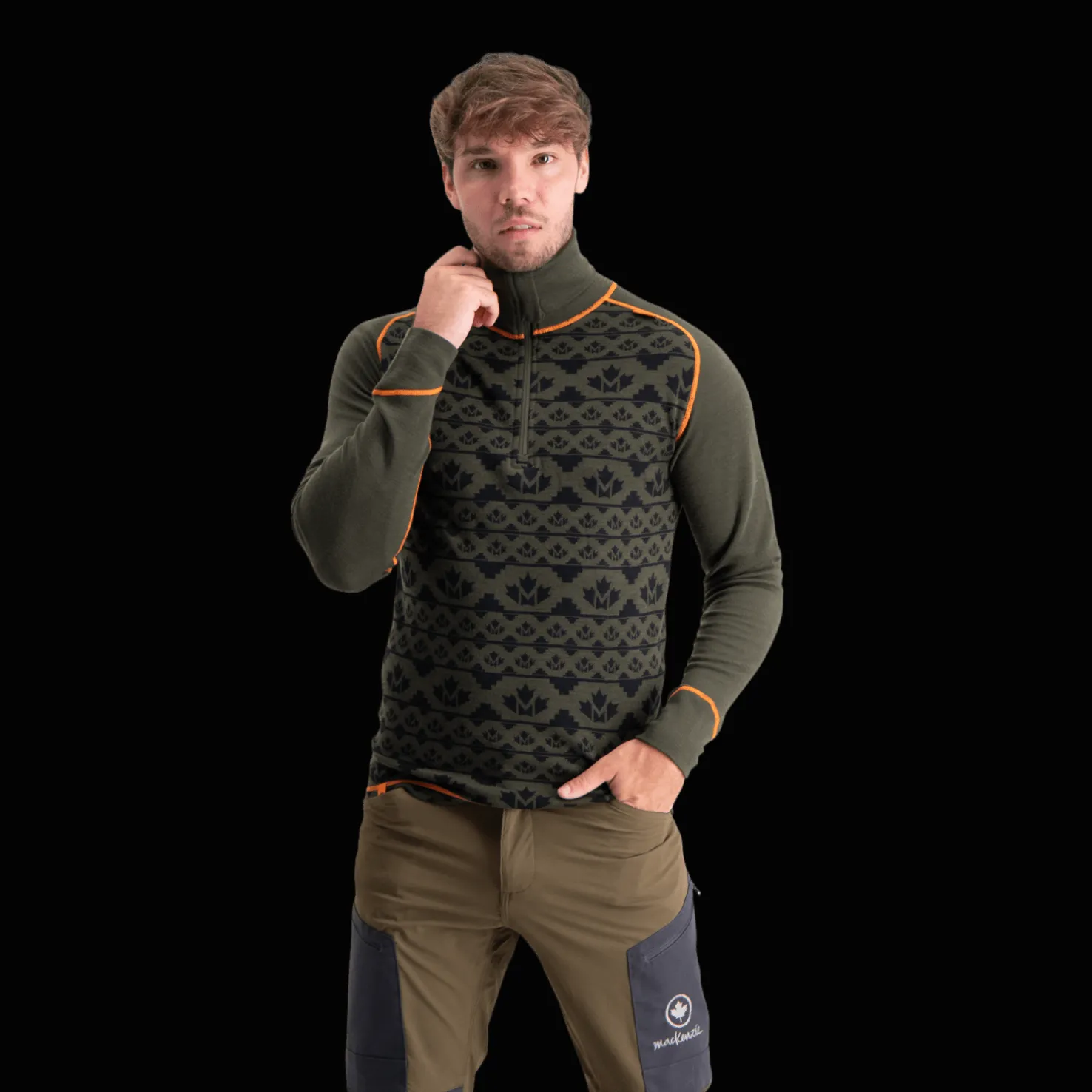 Alaska 2-layer Woll Polo Zip, villainen kerrastopaita - Metsästysvaatteet - Alaska 2-layer Woll Polo Zip, villainen kerrastopaita