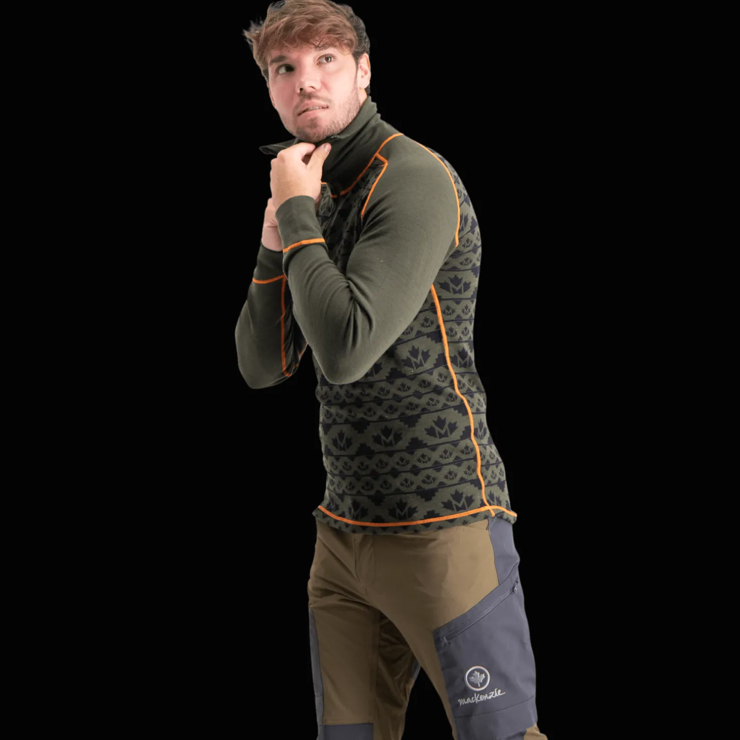 Alaska 2-layer Woll Polo Zip, villainen kerrastopaita - Metsästysvaatteet - Alaska 2-layer Woll Polo Zip, villainen kerrastopaita