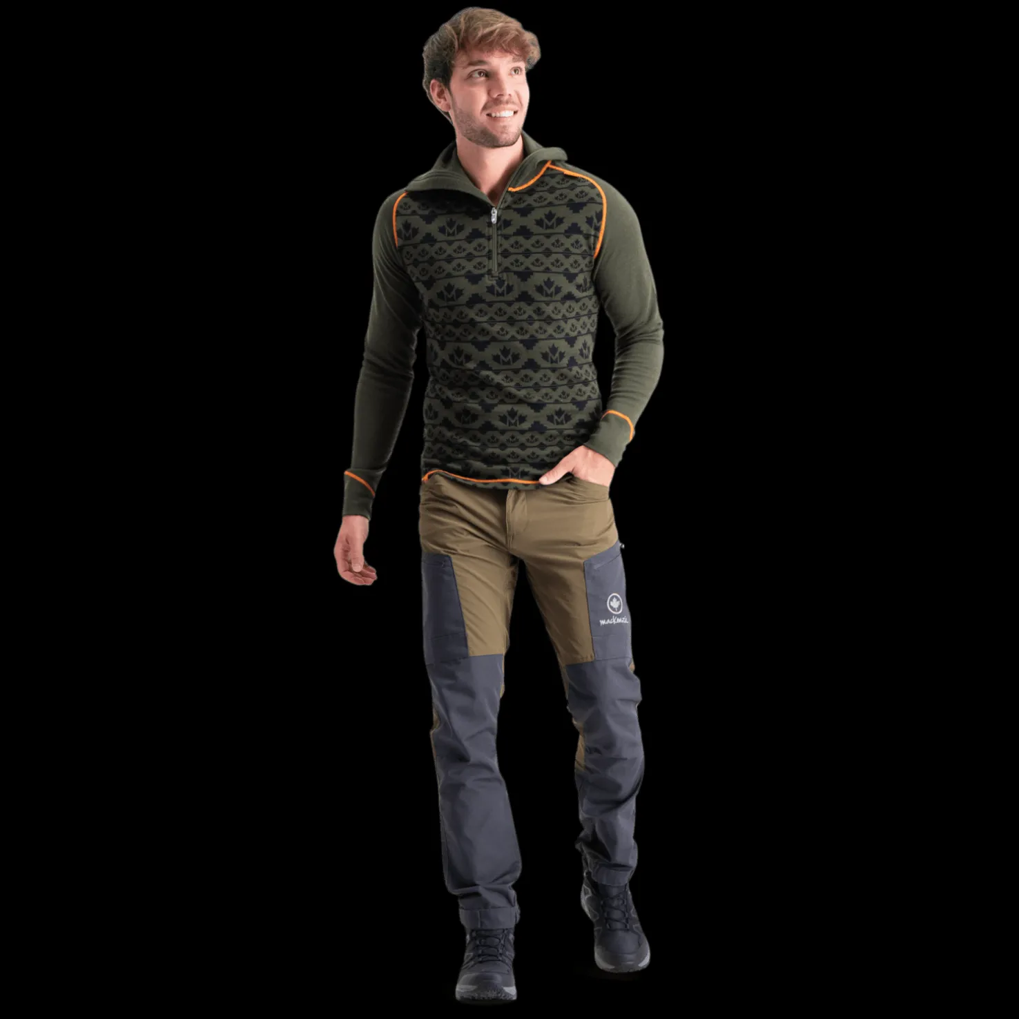 Alaska 2-layer Woll Polo Zip, villainen kerrastopaita - Metsästysvaatteet - Alaska 2-layer Woll Polo Zip, villainen kerrastopaita