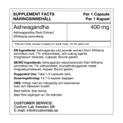Ashwaganda (60 caps), ravintolisä - Superfood ja luonnolliset ravinteet - Ashwaganda (60 caps), ravintolisä