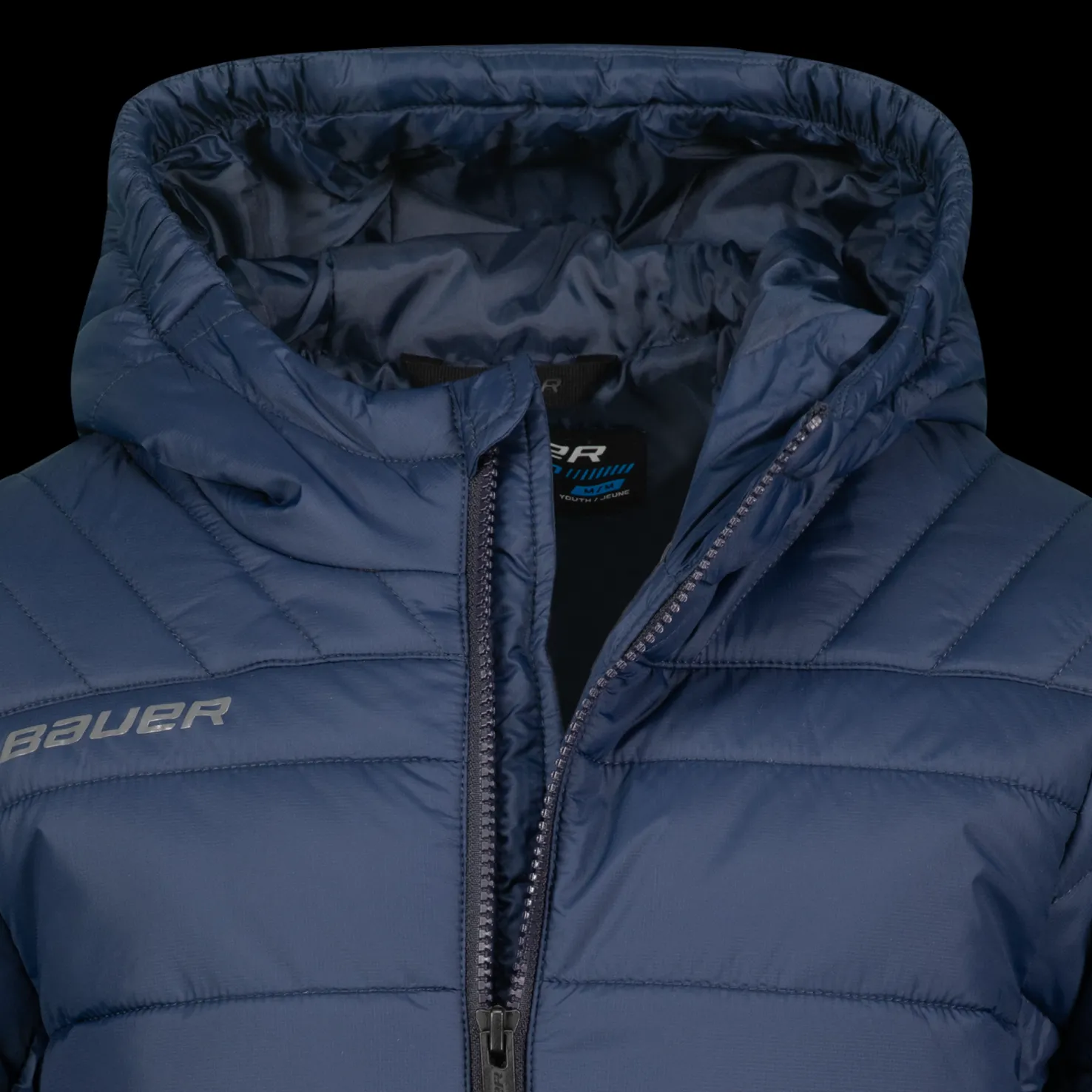 Bauer Supreme Hooded Puffer Jkt -Yth 23/24 - T-Paidat Ja Shortsit Jääkiekkoon - Bauer Supreme Hooded Puffer Jkt -Yth 23/24