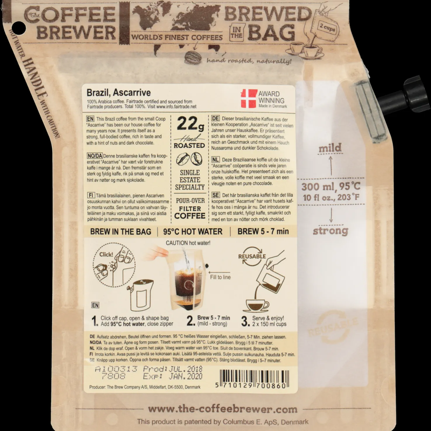 Brazil 2 Cup Coffee, Strong, Medium dark roast, kahvipussi - Retkiruoat Ja -Muonat - Brazil 2 Cup Coffee, Strong, Medium dark roast, kahvipussi