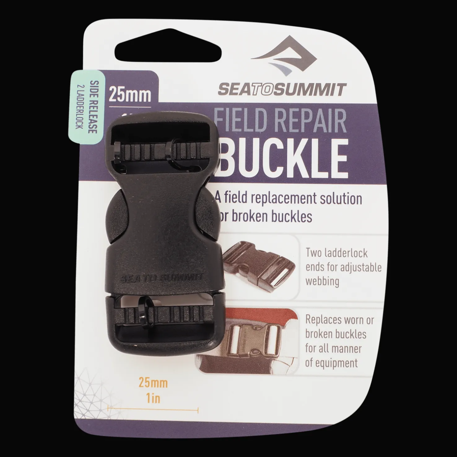 Buckle 25Mm Side Release Black, varasolki - Muut Retkeilyvarusteet - Buckle 25Mm Side Release Black, varasolki