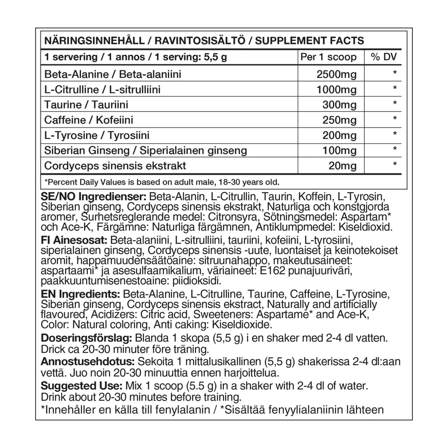Challenger (Raspberry (220g), pre-workout-jauhe - Pre-Workout Juomat - Challenger (Raspberry (220g), pre-workout-jauhe