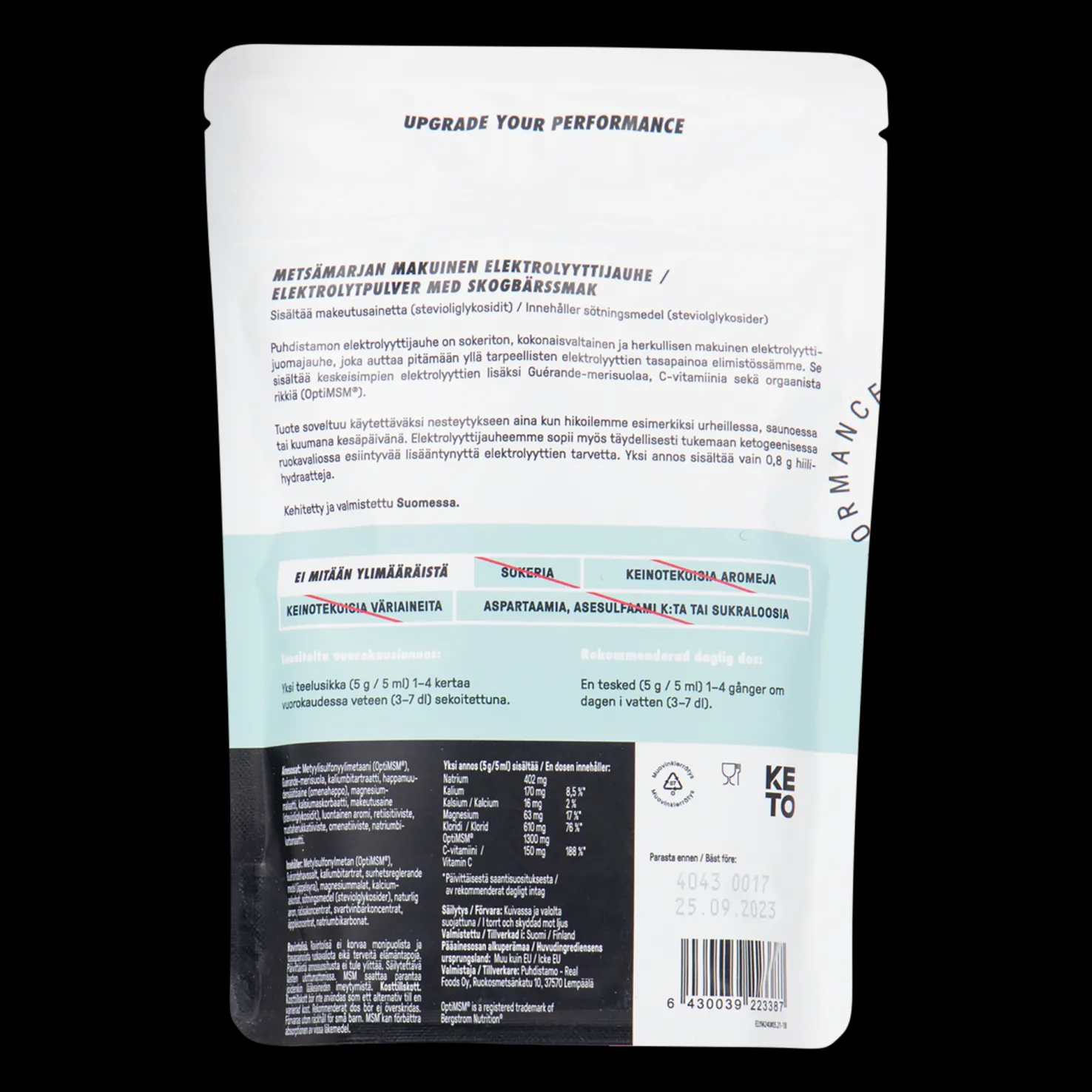 Elektrolytpulver - Skogsbär 240g, elektrolyyttijauhe - Lisäravinteet - Elektrolytpulver - Skogsbär 240g, elektrolyyttijauhe