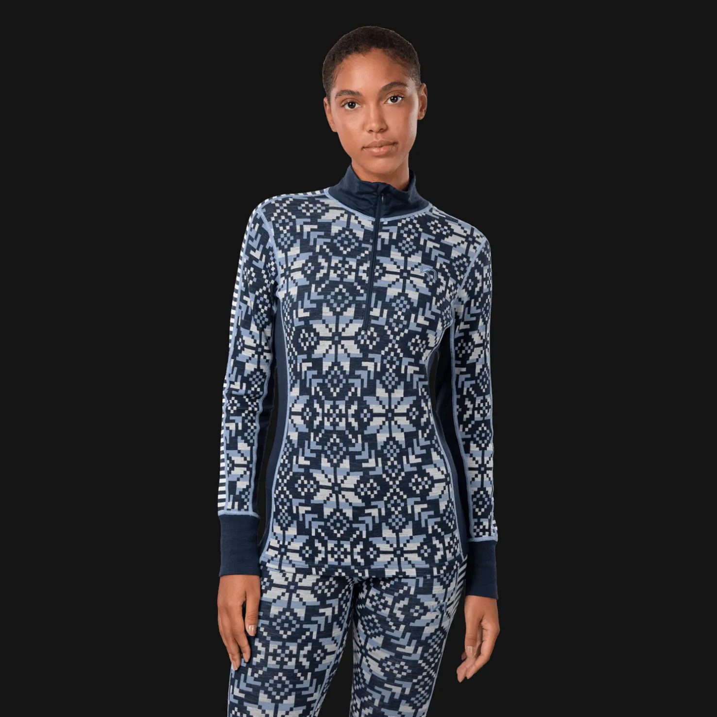 Else Half Zip, naisten villapaita - Villakerrastot yläosat naiset - Else Half Zip, naisten villapaita