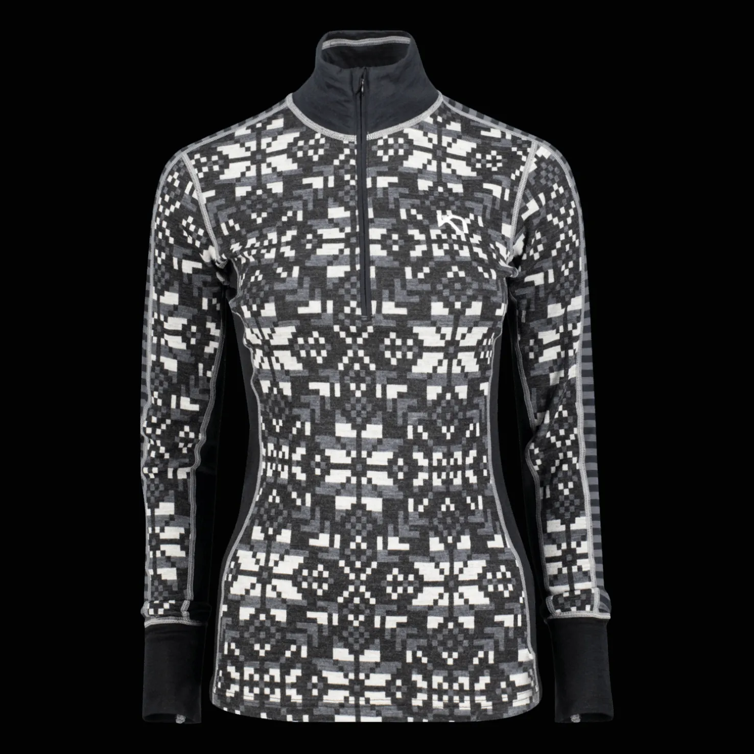 Else Half Zip, naisten villapaita - Villakerrastot yläosat naiset - Else Half Zip, naisten villapaita