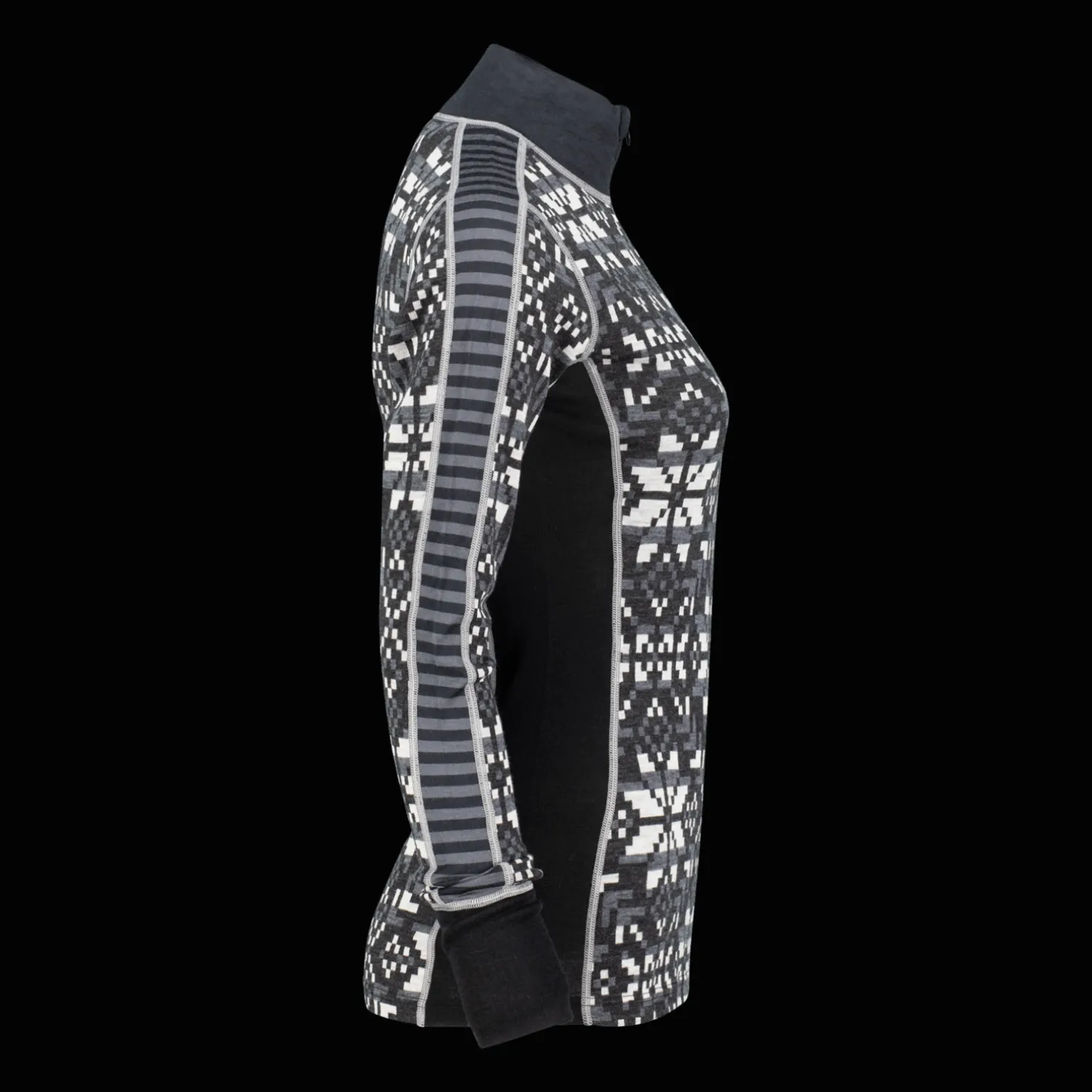 Else Half Zip, naisten villapaita - Villakerrastot yläosat naiset - Else Half Zip, naisten villapaita