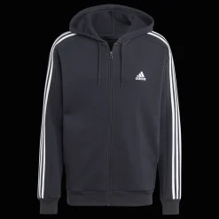 Essential Fleece 3-Stripes Full Zip, miesten huppari - Hupparit - Essential Fleece 3-Stripes Full Zip, miesten huppari