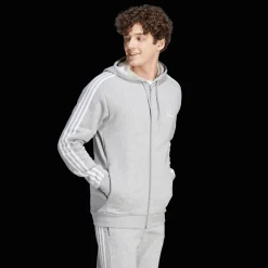Essential Fleece 3-Stripes Full Zip, miesten huppari - Hupparit - Essential Fleece 3-Stripes Full Zip, miesten huppari