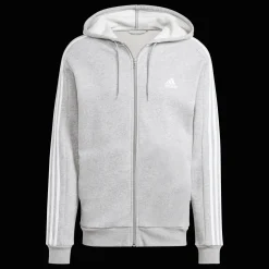 Essential Fleece 3-Stripes Full Zip, miesten huppari - Hupparit - Essential Fleece 3-Stripes Full Zip, miesten huppari