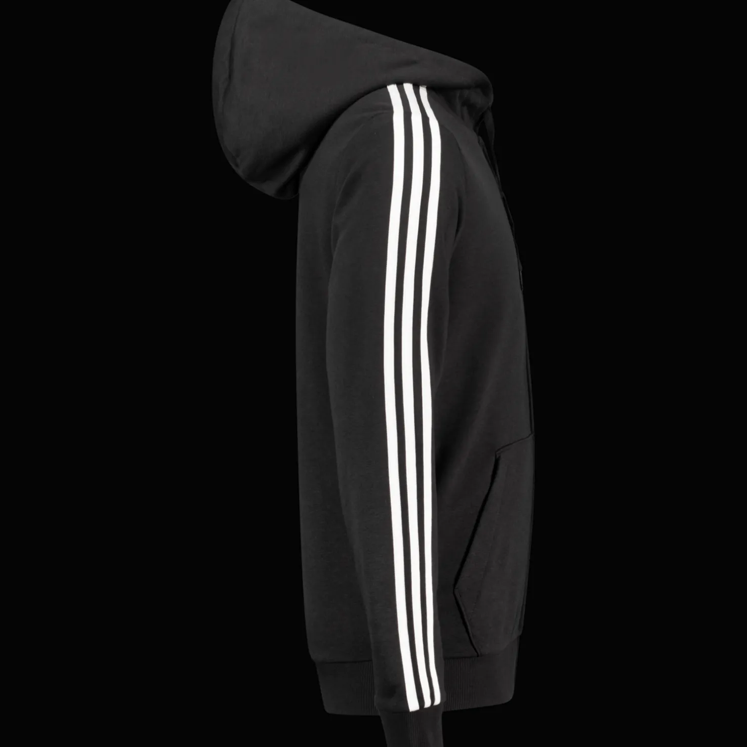 Essential French Terry 3-Stripes Full-Zip Hoodie, miesten huppari - Hupparit - Essential French Terry 3-Stripes Full-Zip Hoodie, miesten huppari
