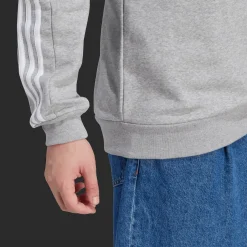 Essentials Fleece 3-Stripes Sweatshirt, miesten collegepaita - Hupparit - Essentials Fleece 3-Stripes Sweatshirt, miesten collegepaita