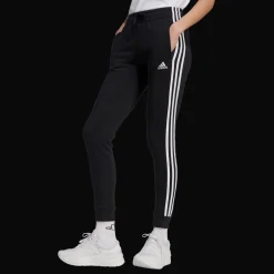 Essentials 3-Stripes Fleece Joggers, naisten collegehousut - Vapaa-Ajan Housut - Essentials 3-Stripes Fleece Joggers, naisten collegehousut
