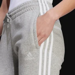 Essentials 3-Stripes Fleece Joggers, naisten collegehousut - Vapaa-Ajan Housut - Essentials 3-Stripes Fleece Joggers, naisten collegehousut