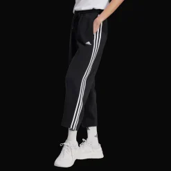 Essentials 3-Stripes Open Hem Fleece Joggers, naisten collegehousut - Vapaa-Ajan Housut - Essentials 3-Stripes Open Hem Fleece Joggers, naisten collegehousut