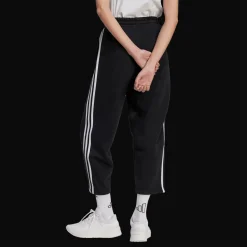 Essentials 3-Stripes Open Hem Fleece Joggers, naisten collegehousut - Vapaa-Ajan Housut - Essentials 3-Stripes Open Hem Fleece Joggers, naisten collegehousut