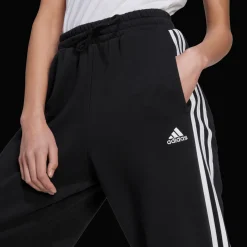 Essentials 3-Stripes Open Hem Fleece Joggers, naisten collegehousut - Vapaa-Ajan Housut - Essentials 3-Stripes Open Hem Fleece Joggers, naisten collegehousut