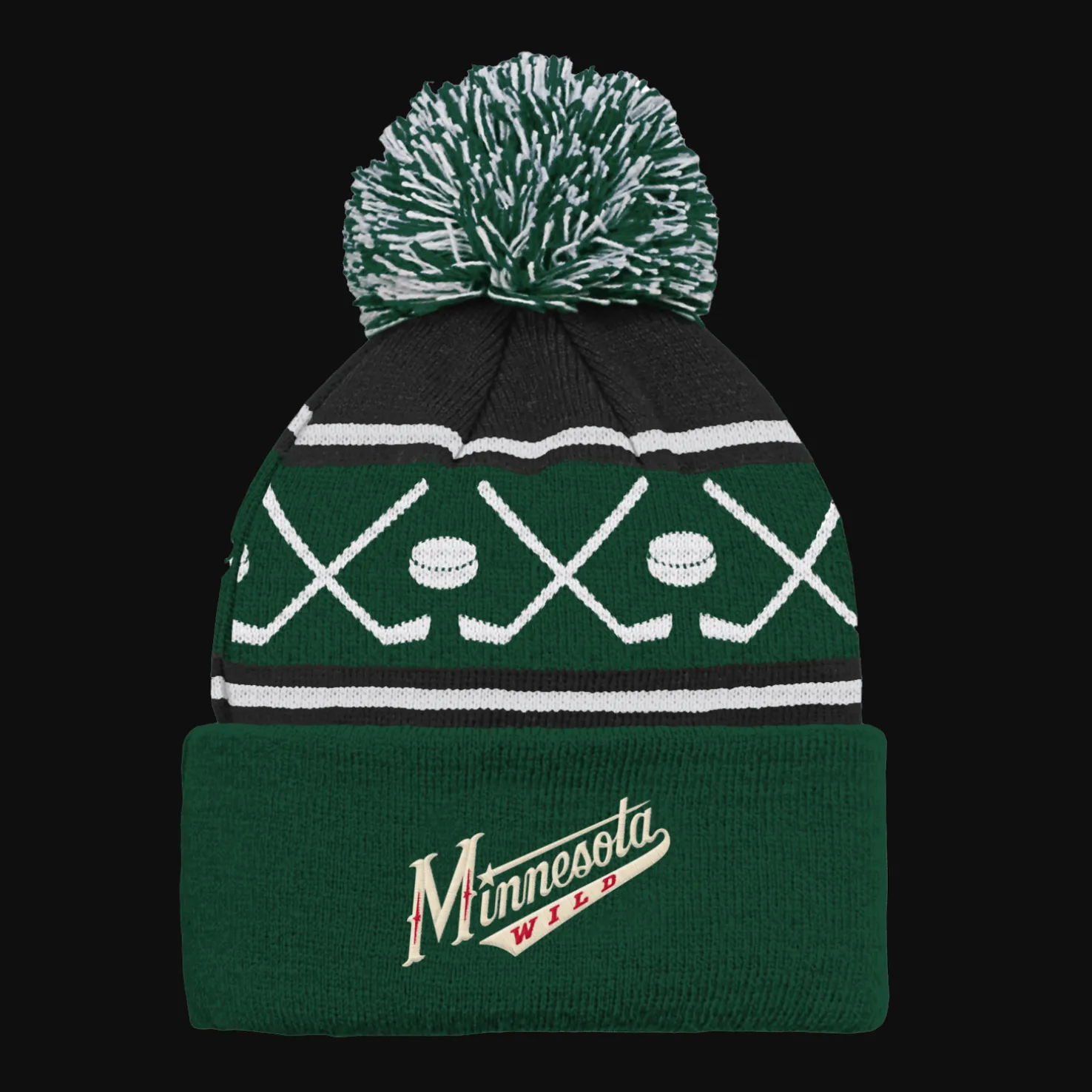 Faceoff Cuff Knit Beanie with pom Wild - 24/25, fanipipo, lasten - NHL-Tuotteet - Faceoff Cuff Knit Beanie with pom Wild - 24/25, fanipipo, lasten