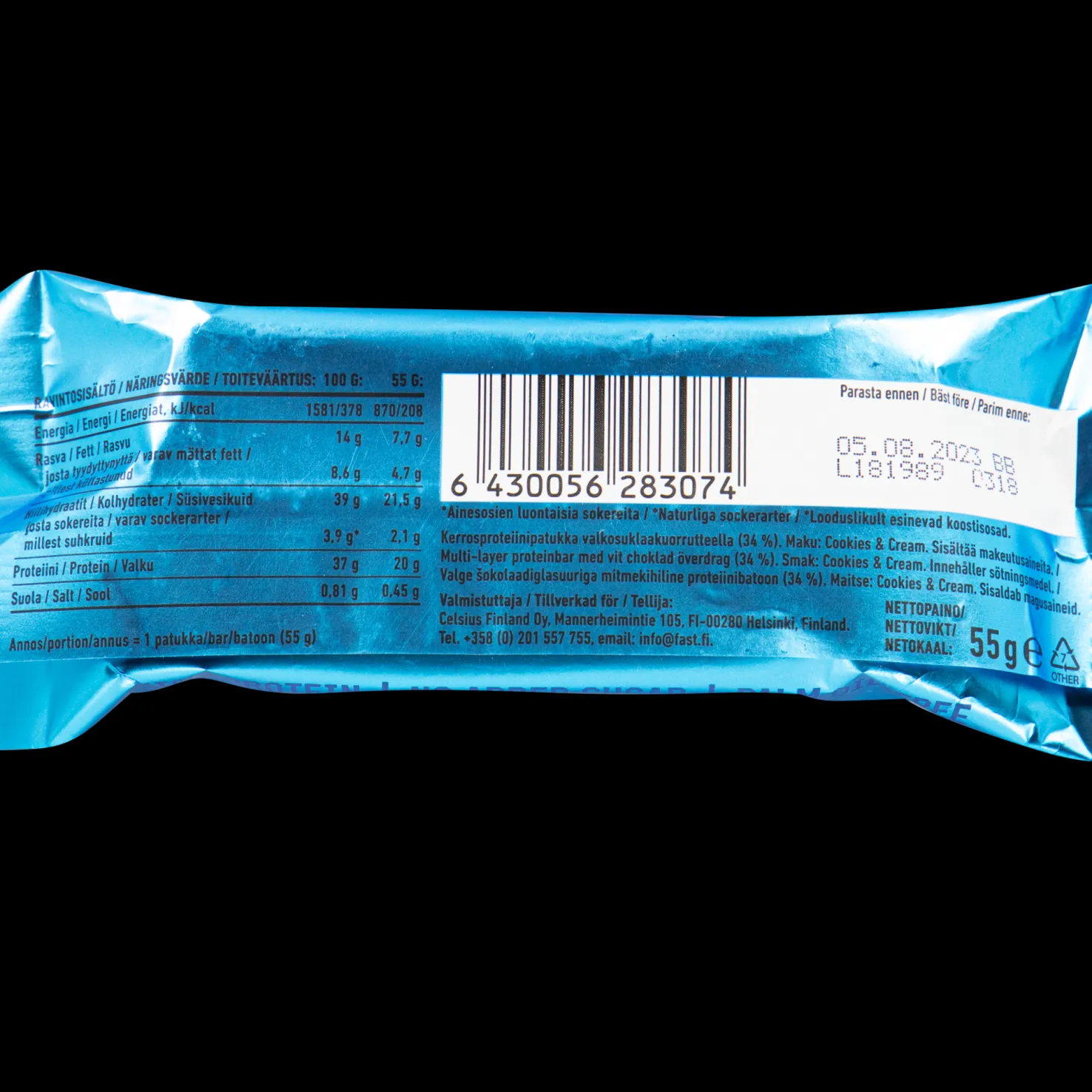 FAST ROX 55g White Chocolate and Cookies & Cream, proteiinipatukka - Proteiinipatukat - FAST ROX 55g White Chocolate and Cookies & Cream, proteiinipatukka