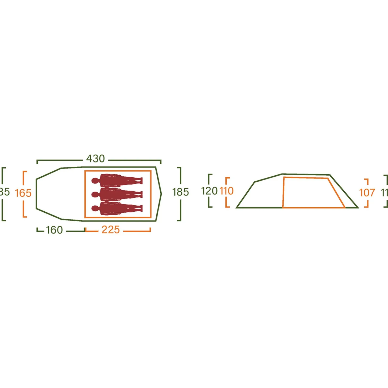 Fjellheimen Superlight 3 Camp, teltta 3 hkl - Vaellusteltat - Fjellheimen Superlight 3 Camp, teltta 3 hkl