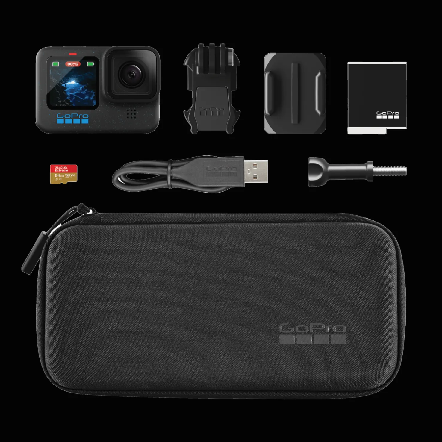 Gopro Hero12 Black Specialty Bundle, 64GB SanDisk MicroSD Card, actionkamera - Kamera - Gopro Hero12 Black Specialty Bundle, 64GB SanDisk MicroSD Card, actionkamera