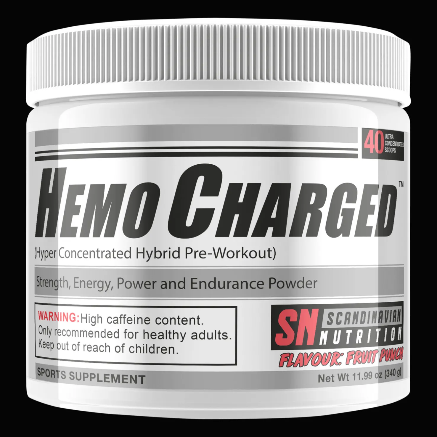 Hemocharged (Fruit Punch (340g), pre-workout-jauhe - Pre-Workout Juomat - Hemocharged (Fruit Punch (340g), pre-workout-jauhe