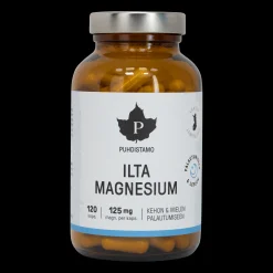 Ilta Magnesium 125 mg, 120 kapselia, ravintolisä - Superfood ja luonnolliset ravinteet - Ilta Magnesium 125 mg, 120 kapselia, ravintolisä