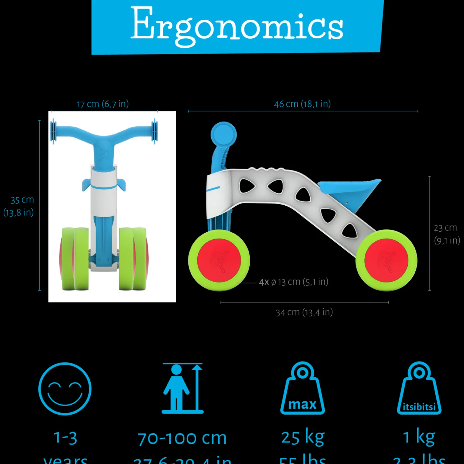 ItsiBitsi, lasten potkupyörä - Potkulaudat - ItsiBitsi, lasten potkupyörä