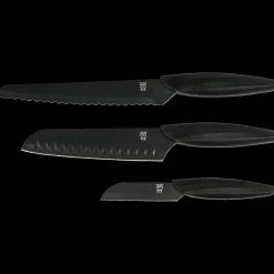 3-osainen veitsisarja, musta - Metsästyspuukot Ja -Kirveet - 3-osainen veitsisarja, musta