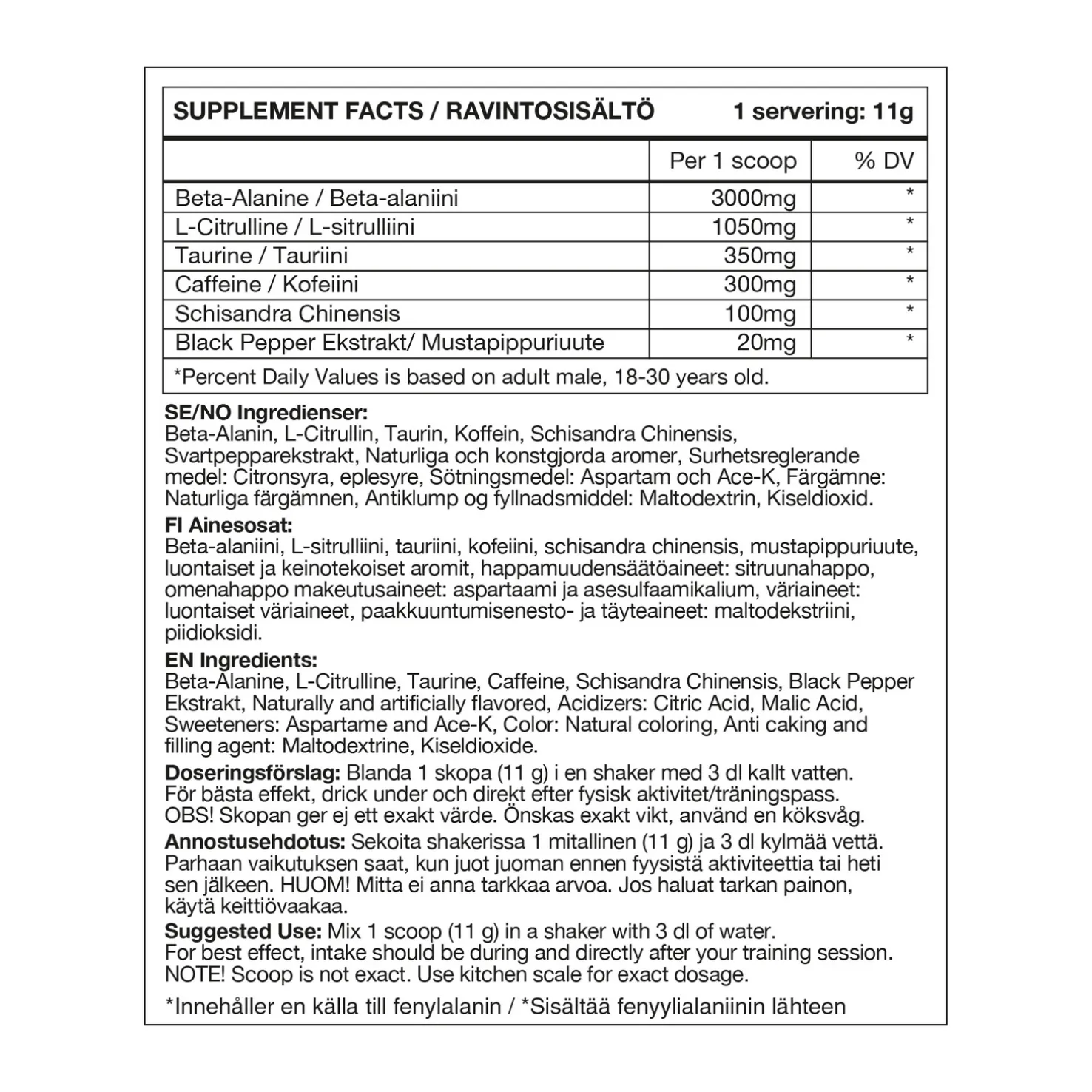Preworkout (Citrus Peach (220g), pre-workout-jauhe - Pre-Workout Juomat - Preworkout (Citrus Peach (220g), pre-workout-jauhe
