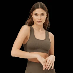 Ribbed Seamless Square Bra, naisten urheiluliivit - Kevyt Tuki - Ribbed Seamless Square Bra, naisten urheiluliivit