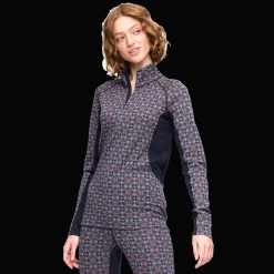 Rose Light Half Zip, naisten villapaita - Villakerrastot yläosat naiset - Rose Light Half Zip, naisten villapaita