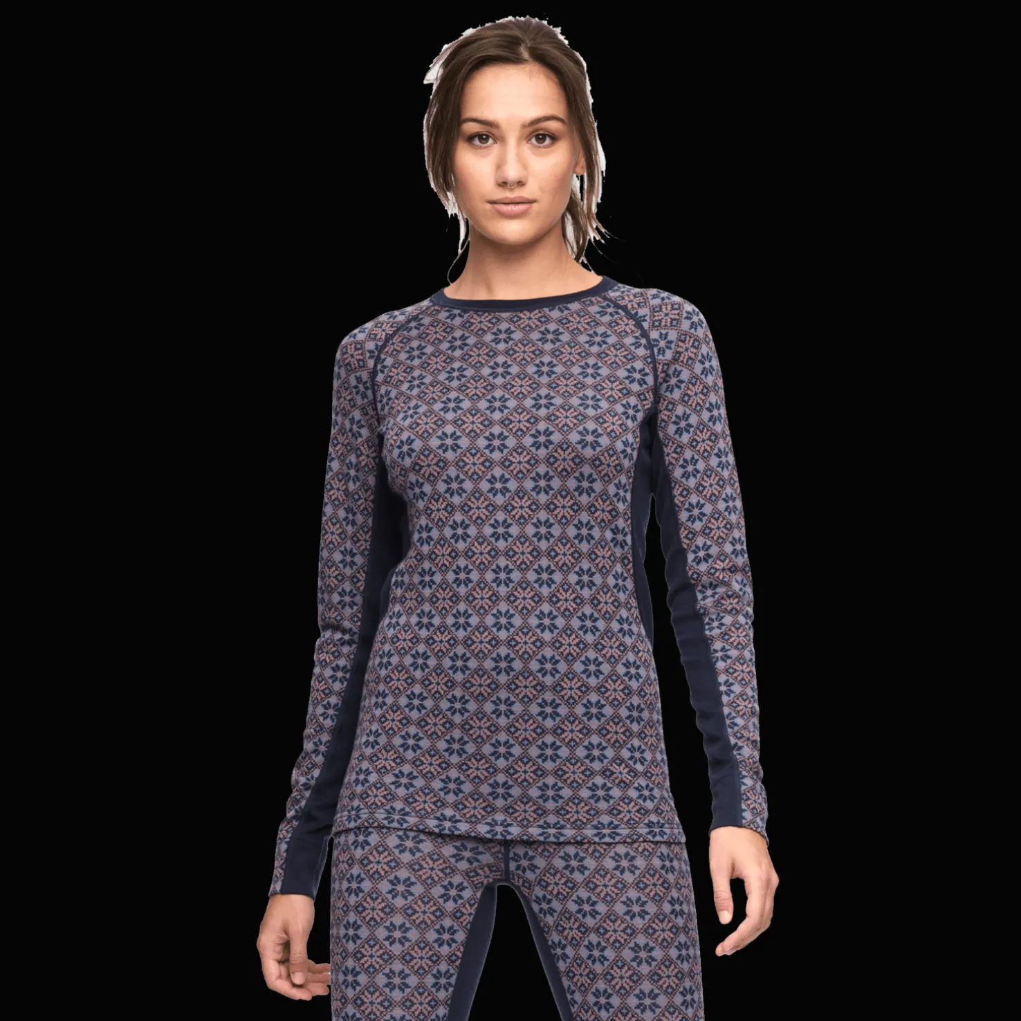 Rose Light Long Sleeve, naisten villapaita - Villakerrastot yläosat naiset - Rose Light Long Sleeve, naisten villapaita