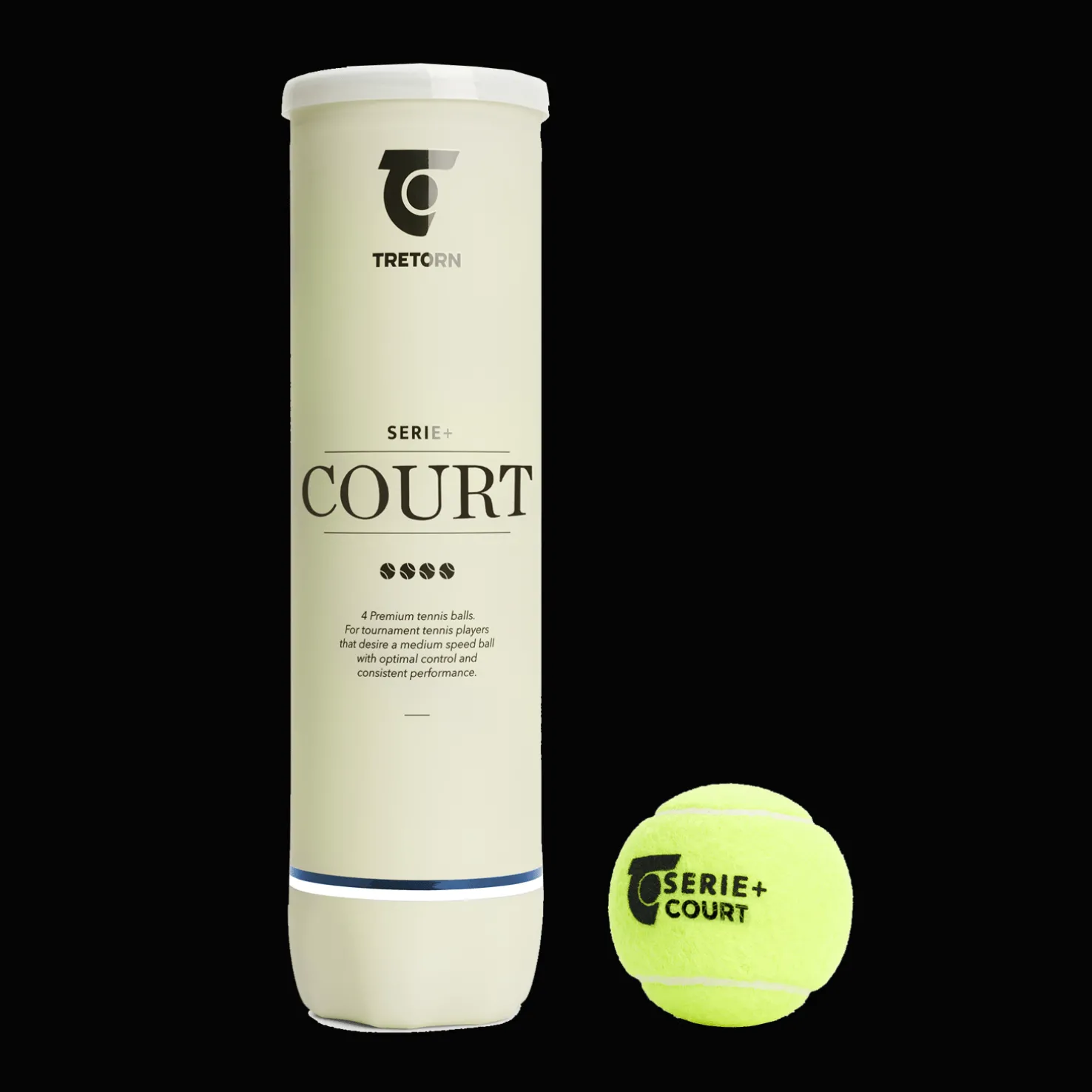 Serie+ Court 4 Tube, tennispallo - Tennistarvikkeet - Serie+ Court 4 Tube, tennispallo