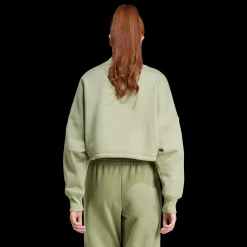 Signature Graphic Embroidery Fleece Crop Sweatshirt, naisten collegepaita - Vapaa-Ajan Paidat - Signature Graphic Embroidery Fleece Crop Sweatshirt, naisten collegepaita