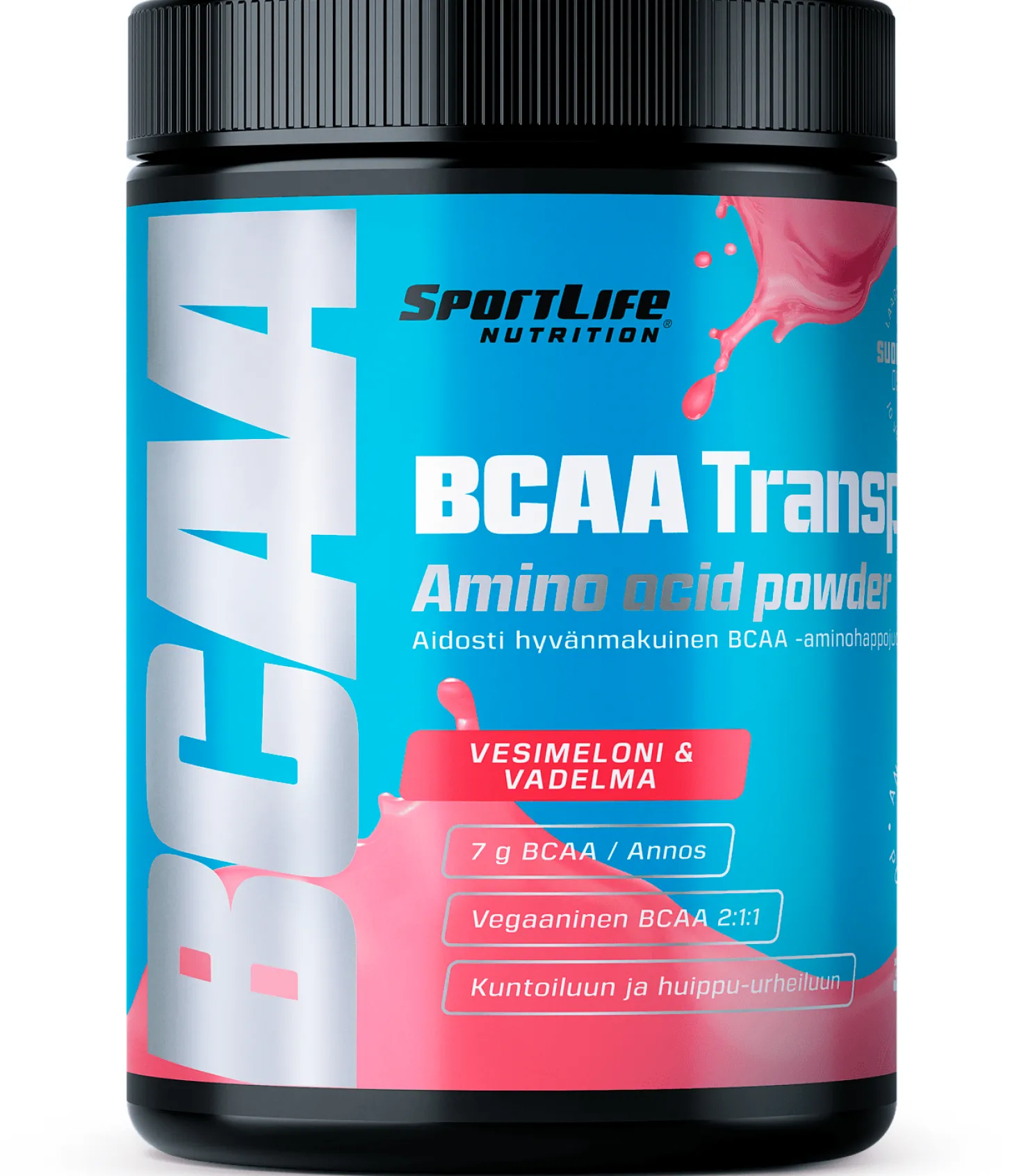 SportLife BCAA Transport 300g, vesimeloni-vadelma, aminohappovalmiste - Aminohapot - SportLife BCAA Transport 300g, vesimeloni-vadelma, aminohappovalmiste