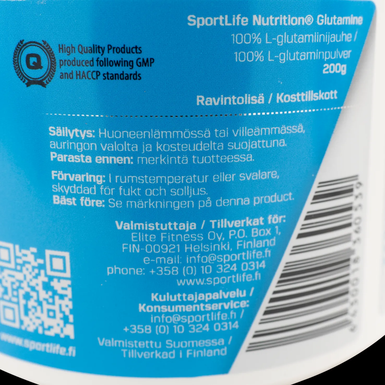 SportLife Glutamine 200g - Lisäravinteet - SportLife Glutamine 200g