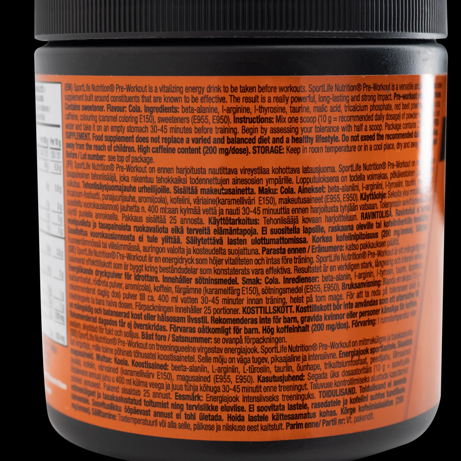 Sportlife Pre-Workout 250g vesimeloni, tehonlisäysjuomajauhe - Energiapatukat - Sportlife Pre-Workout 250g vesimeloni, tehonlisäysjuomajauhe