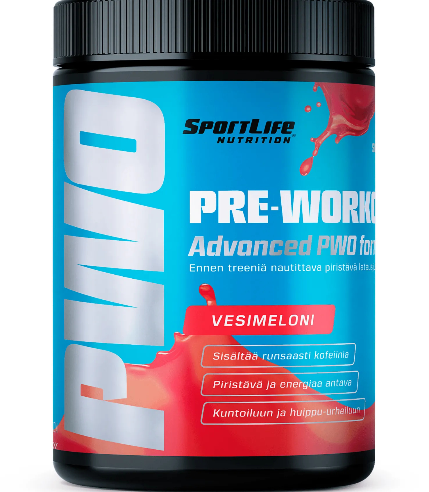 Sportlife Pre-Workout 250g vesimeloni, tehonlisäysjuomajauhe - Energiapatukat - Sportlife Pre-Workout 250g vesimeloni, tehonlisäysjuomajauhe