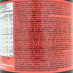 Sportlife Pre-Workout 250g vesimeloni, tehonlisäysjuomajauhe - Energiapatukat - Sportlife Pre-Workout 250g vesimeloni, tehonlisäysjuomajauhe