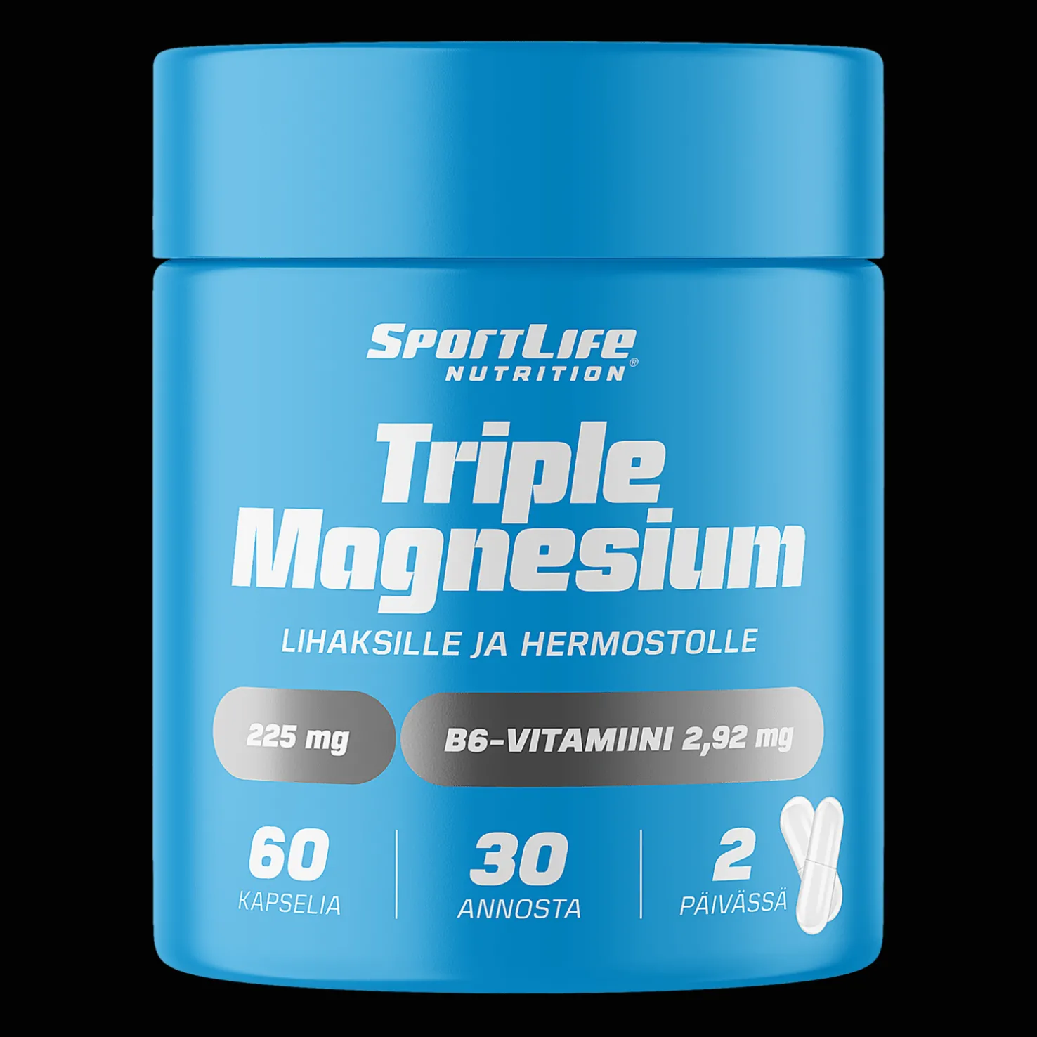 SportLife Triple Magnesium 60 kaps, ravintolisä - Superfood ja luonnolliset ravinteet - SportLife Triple Magnesium 60 kaps, ravintolisä