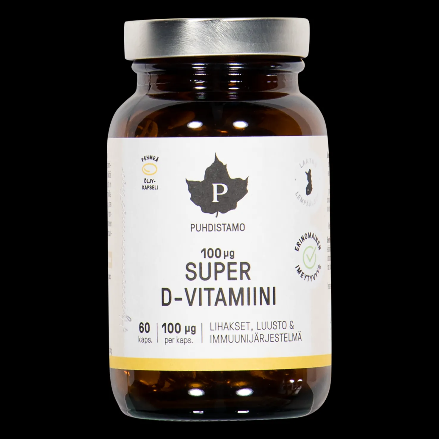 Super D-vitamiini 60 kps - Superfood ja luonnolliset ravinteet - Super D-vitamiini 60 kps