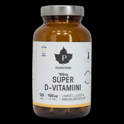 Super D-vitamiini 100 ug 120 kaps, ravintolisä - Superfood ja luonnolliset ravinteet - Super D-vitamiini 100 ug 120 kaps, ravintolisä