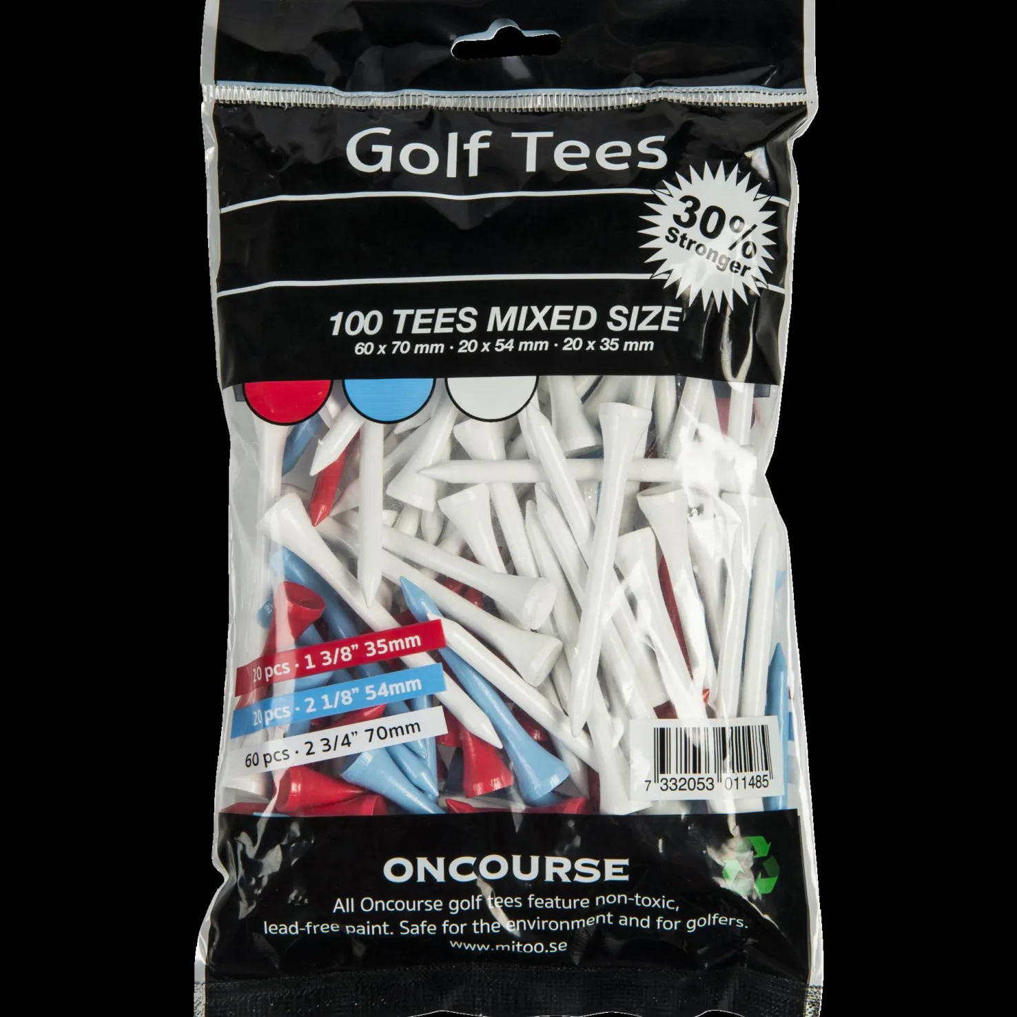 Tees 100pcs, Tiitikkuvalikoima 70/54/35 mm 100 kpl - Golftarvikkeet - Tees 100pcs, Tiitikkuvalikoima 70/54/35 mm 100 kpl