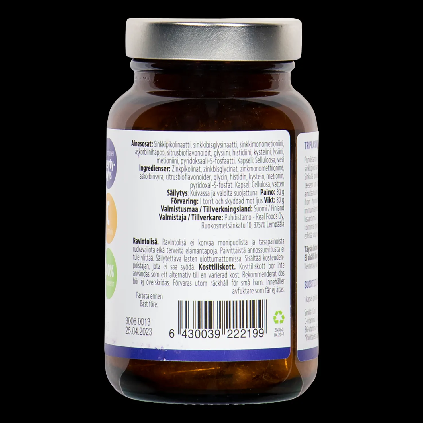 Tripla Sinkki 60 kaps - Superfood ja luonnolliset ravinteet - Tripla Sinkki 60 kaps