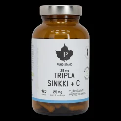 Tripla Sinkki 25 mg, 120 kapselia, ravintolisä - Superfood ja luonnolliset ravinteet - Tripla Sinkki 25 mg, 120 kapselia, ravintolisä