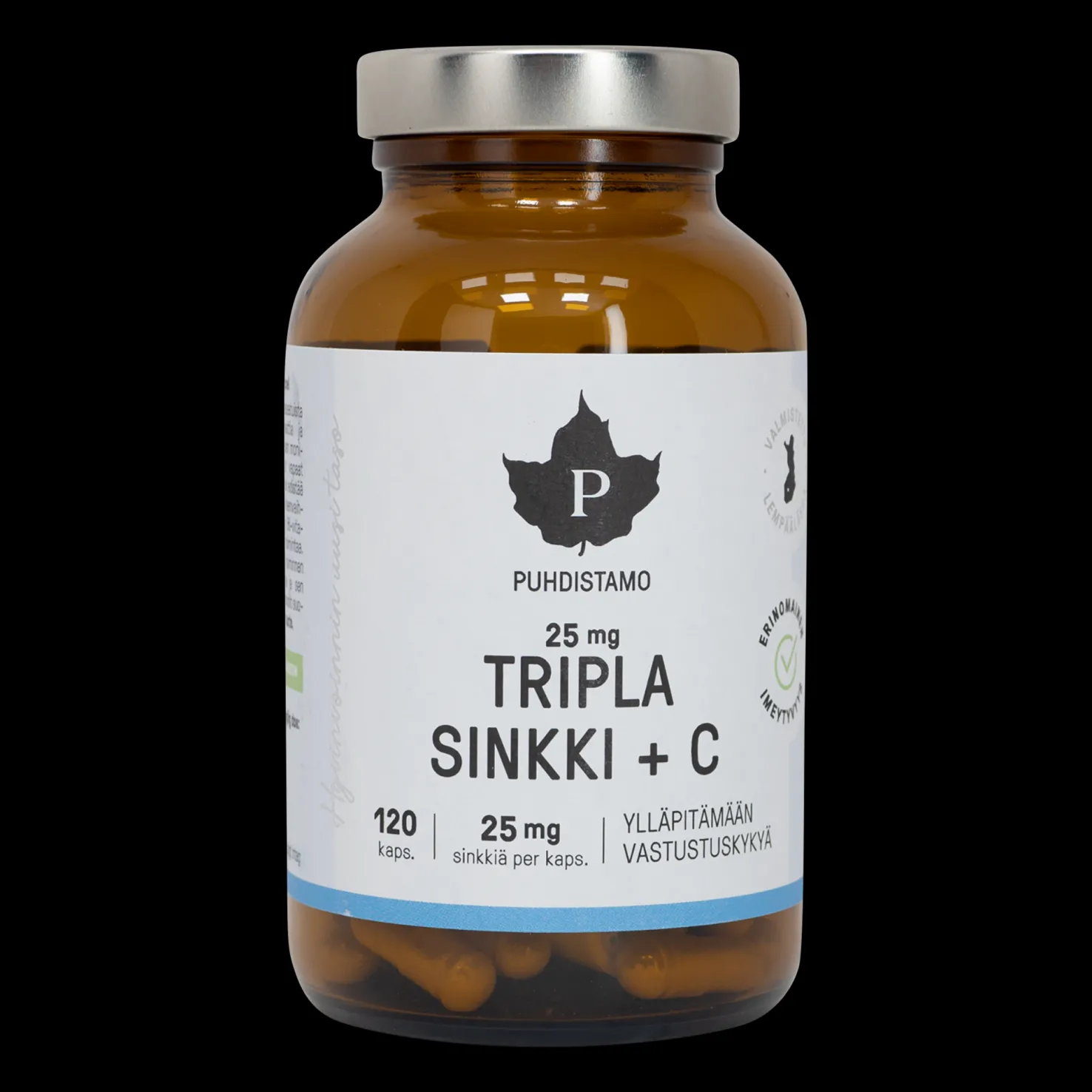 Tripla Sinkki 25 mg, 120 kapselia, ravintolisä - Superfood ja luonnolliset ravinteet - Tripla Sinkki 25 mg, 120 kapselia, ravintolisä